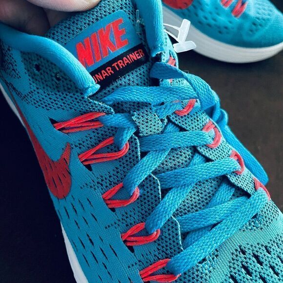 RARE NIKE FLYKNIT LUNAR TRAINER Sample Promo Unreleased Blue Lagoon Crimson 10 main image 4